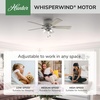 image:imageHunter Crestfield Indoor Ceiling Fan Quiet 42 inch Fresh White  with LED Lights and Pull Chain Low Profile Flush Mount 5 Blades For Bedroom Living Room Kitchen 52152Matte Silver