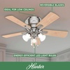 image:imageHunter Crestfield Indoor Ceiling Fan Quiet 42 inch Fresh White  with LED Lights and Pull Chain Low Profile Flush Mount 5 Blades For Bedroom Living Room Kitchen 52152Brushed Nickel