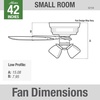 image:imageHunter Crestfield Indoor Ceiling Fan Quiet 42 inch Fresh White  with LED Lights and Pull Chain Low Profile Flush Mount 5 Blades For Bedroom Living Room Kitchen 52152Brushed Nickel