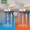 image:imageHunter Crestfield Indoor Ceiling Fan Quiet 42 inch Fresh White  with LED Lights and Pull Chain Low Profile Flush Mount 5 Blades For Bedroom Living Room Kitchen 52152Fresh White