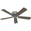 image:imageHunter Crestfield Indoor Ceiling Fan Quiet 42 inch Fresh White  with LED Lights and Pull Chain Low Profile Flush Mount 5 Blades For Bedroom Living Room Kitchen 52152Matte Silver