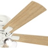 image:imageHunter Crestfield Indoor Ceiling Fan Quiet 42 inch Fresh White  with LED Lights and Pull Chain Low Profile Flush Mount 5 Blades For Bedroom Living Room Kitchen 52152Fresh White