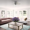 image:imageHunter Crestfield Indoor Ceiling Fan Quiet 42 inch Fresh White  with LED Lights and Pull Chain Low Profile Flush Mount 5 Blades For Bedroom Living Room Kitchen 52152Matte Silver