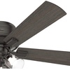 image:imageHunter Crestfield Indoor Ceiling Fan Quiet 42 inch Fresh White  with LED Lights and Pull Chain Low Profile Flush Mount 5 Blades For Bedroom Living Room Kitchen 52152Noble Bronze