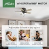 image:imageHunter Crestfield Indoor Ceiling Fan Quiet 42 inch Fresh White  with LED Lights and Pull Chain Low Profile Flush Mount 5 Blades For Bedroom Living Room Kitchen 52152Noble Bronze