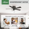 image:imageHunter Crestfield Indoor Ceiling Fan Quiet 42 inch Fresh White  with LED Lights and Pull Chain Low Profile Flush Mount 5 Blades For Bedroom Living Room Kitchen 52152Noble Bronze