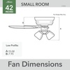 image:imageHunter Crestfield Indoor Ceiling Fan Quiet 42 inch Fresh White  with LED Lights and Pull Chain Low Profile Flush Mount 5 Blades For Bedroom Living Room Kitchen 52152Matte Silver
