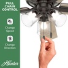 image:imageHunter Crestfield Indoor Ceiling Fan Quiet 42 inch Fresh White  with LED Lights and Pull Chain Low Profile Flush Mount 5 Blades For Bedroom Living Room Kitchen 52152Noble Bronze