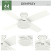 image:imageHunter Dempsey 44 inch Indoor Low Profile Ceiling Fan and Remote Control Noble Bronze Ceiling Fan 3 Speed WhisperWind Motor 59336 for Bedrooms Living Rooms or KitchensFresh White
