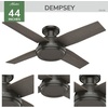 image:imageHunter Dempsey 44 inch Indoor Low Profile Ceiling Fan and Remote Control Noble Bronze Ceiling Fan 3 Speed WhisperWind Motor 59336 for Bedrooms Living Rooms or KitchensNoble Bronze