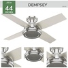 image:imageHunter Dempsey 44 inch Indoor Low Profile Ceiling Fan and Remote Control Noble Bronze Ceiling Fan 3 Speed WhisperWind Motor 59336 for Bedrooms Living Rooms or KitchensBrushed Nickel
