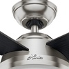 image:imageHunter Dempsey Indoor Ceiling Fan Modern 4 Blades 44 inch Fresh White  with LED Light and Remote Control Standard Mount For Bedroom Living Room Kitchen 59246Brushed Nickel  Chocolate Oak