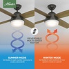 image:imageHunter Dempsey Indoor Ceiling Fan Modern 4 Blades 44 inch Fresh White  with LED Light and Remote Control Standard Mount For Bedroom Living Room Kitchen 59246Noble Bronze