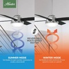 image:imageHunter Dempsey Indoor Ceiling Fan Modern 4 Blades 44 inch Fresh White  with LED Light and Remote Control Standard Mount For Bedroom Living Room Kitchen 59246Brushed Nickel  Chocolate Oak