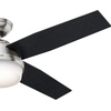 image:imageHunter Dempsey Indoor Ceiling Fan Modern 4 Blades 44 inch Fresh White  with LED Light and Remote Control Standard Mount For Bedroom Living Room Kitchen 59246Brushed Nickel  Chocolate Oak