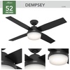 image:imageHunter Dempsey Indoor Ceiling Fan Modern 4 Blades 44 inch Fresh White  with LED Light and Remote Control Standard Mount For Bedroom Living Room Kitchen 59246Matte Black