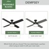 image:imageHunter Dempsey Indoor Ceiling Fan Modern 4 Blades 44 inch Fresh White  with LED Light and Remote Control Standard Mount For Bedroom Living Room Kitchen 59246Matte Black