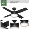 image:imageHunter Dempsey Indoor Ceiling Fan Modern 4 Blades 44 inch Fresh White  with LED Light and Remote Control Standard Mount For Bedroom Living Room Kitchen 59246Matte Black