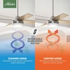 image:imageHunter Dempsey Indoor Ceiling Fan Modern 4 Blades 44 inch Fresh White  with LED Light and Remote Control Standard Mount For Bedroom Living Room Kitchen 59246Brushed Nickel  Light Gray Oak