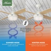 image:imageHunter Dempsey Indoor Ceiling Fan Modern 4 Blades 44 inch Fresh White  with LED Light and Remote Control Standard Mount For Bedroom Living Room Kitchen 59246Fresh White