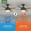 image:imageHunter Dempsey Indoor Ceiling Fan Modern 4 Blades 44 inch Fresh White  with LED Light and Remote Control Standard Mount For Bedroom Living Room Kitchen 59246Noble Bronze