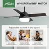 image:imageHunter Dempsey Indoor Ceiling Fan Modern 4 Blades 44 inch Fresh White  with LED Light and Remote Control Standard Mount For Bedroom Living Room Kitchen 59246Matte Black