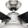 image:imageHunter Dempsey Indoor Ceiling Fan Modern 4 Blades 44 inch Fresh White  with LED Light and Remote Control Standard Mount For Bedroom Living Room Kitchen 59246Brushed Nickel  Chocolate Oak