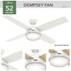 image:imageHunter Dempsey Indoor Ceiling Fan Modern 4 Blades 44 inch Fresh White  with LED Light and Remote Control Standard Mount For Bedroom Living Room Kitchen 59246Fresh White