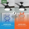 image:imageHunter Dempsey Indoor Ceiling Fan Modern 4 Blades 44 inch Fresh White  with LED Light and Remote Control Standard Mount For Bedroom Living Room Kitchen 59246Matte Black