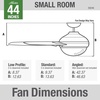image:imageHunter Dempsey Indoor Ceiling Fan Modern 4 Blades 44 inch Fresh White  with LED Light and Remote Control Standard Mount For Bedroom Living Room Kitchen 59246Fresh White