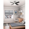 image:imageHunter Dempsey Indoor Ceiling Fan Modern 4 Blades 44 inch Fresh White  with LED Light and Remote Control Standard Mount For Bedroom Living Room Kitchen 59246Brushed Nickel  Chocolate Oak