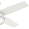 image:imageHunter Dempsey Indoor Ceiling Fan Modern 4 Blades 44 inch Fresh White  with LED Light and Remote Control Standard Mount For Bedroom Living Room Kitchen 59246Fresh White