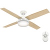 image:imageHunter Dempsey Indoor Ceiling Fan Modern 4 Blades 44 inch Fresh White  with LED Light and Remote Control Standard Mount For Bedroom Living Room Kitchen 59246Fresh White