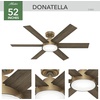 image:imageHunter Donatella Indoor Ceiling Fan Standard Mount 52 inch Luxe Gold  with LED Light and Remote Control Quiet 6 Blades For Bedroom Living Room Kitchen 51852