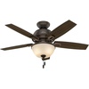 image:imageHunter Donegan Indoor Ceiling Fan with LED Light and Pull Chain Control 44 BronzeDark