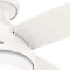 image:imageHunter Fan 44 inch Low Profile Fresh White IndoorOutdoor Ceiling Fan with Light Kit and Remote Control Renewed