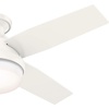 image:imageHunter Fan 44 inch Low Profile Fresh White IndoorOutdoor Ceiling Fan with Light Kit and Remote Control Renewed