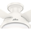 image:imageHunter Fan 44 inch Low Profile Fresh White IndoorOutdoor Ceiling Fan with Light Kit and Remote Control Renewed