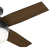 image:imageHunter Fan 44 inch Low Profile Matte Black IndoorOutdoor Ceiling Fan with Light Kit and Remote Control for Bedroom Living Room Dining Room Kitchen Office Renewed