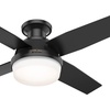 image:imageHunter Fan 44 inch Low Profile Matte Black IndoorOutdoor Ceiling Fan with Light Kit and Remote Control for Bedroom Living Room Dining Room Kitchen Office Renewed