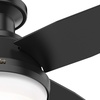 image:imageHunter Fan 44 inch Low Profile Matte Black IndoorOutdoor Ceiling Fan with Light Kit and Remote Control for Bedroom Living Room Dining Room Kitchen Office Renewed