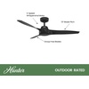 image:imageHunter Fan 52 Inch Matte Black Ceiling Fan with 3 Blades IndoorOutdoor Ceiling Fan for Living Room Bedroom Farmhouse Kitchen Patio Renewed