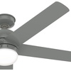image:imageHunter Fan 52 inch Casual Quartz Grey Outdoor Ceiling Fan with LED Light Kit Renewed