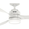image:imageHunter Fan 52 inch Ceiling Fan with Light Outdoor or Indoor White Ceiling Fan for Porch Living Room Office Kitchen Garage 3 Blades Renewed