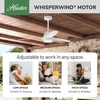 image:imageHunter Fan 52 inch Ceiling Fan with Light Outdoor or Indoor White Ceiling Fan for Porch Living Room Office Kitchen Garage 3 Blades Renewed