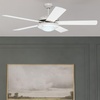 image:imageHunter Fan 52 inch Ceiling Fan with Light Outdoor or Indoor White Ceiling Fan for Porch Living Room Office Kitchen Garage 5 Blades Renewed