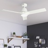 image:imageHunter Fan 52 inch Ceiling Fan with Light Outdoor or Indoor White Ceiling Fan with Remote for Porch Living Room Office Kitchen Garage 3 Blades Renewed