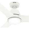image:imageHunter Fan 52 inch Ceiling Fan with Light Outdoor or Indoor White Ceiling Fan with Remote for Porch Living Room Office Kitchen Garage 3 Blades Renewed
