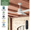 image:imageHunter Fan 52 inch Ceiling Fan with Light Outdoor or Indoor White Ceiling Fan with Remote for Porch Living Room Office Kitchen Garage 3 Blades Renewed