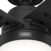 image:imageHunter Fan 52 inch Ceiling Fan with Light and Pull Chain Outdoor or Indoor Matte Black Ceiling Fan for Porch Living Room Office Kitchen Garage 5 Blades Renewed